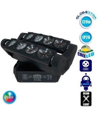 Επαγγελματική Κινούμενη Ρομποτική Κεφαλή SPIDER Super Beam CREE Prism LED 120W 230V 3° DMX512 RGBW GloboStar 51128